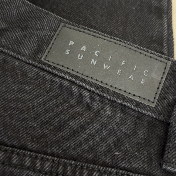 PacSun Dad Jeans 26 Short Black High Rise Straight Leg NWT Raw Hem - Picture 6 of 13